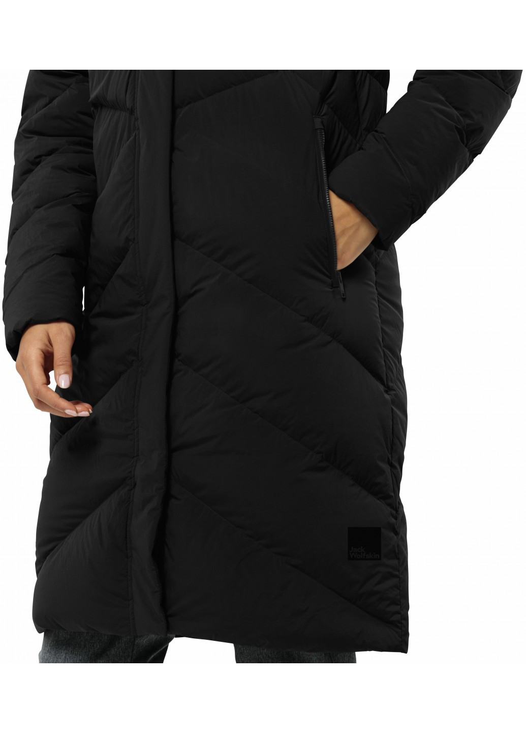 Черный зимний Пуховик Jack Wolfskin