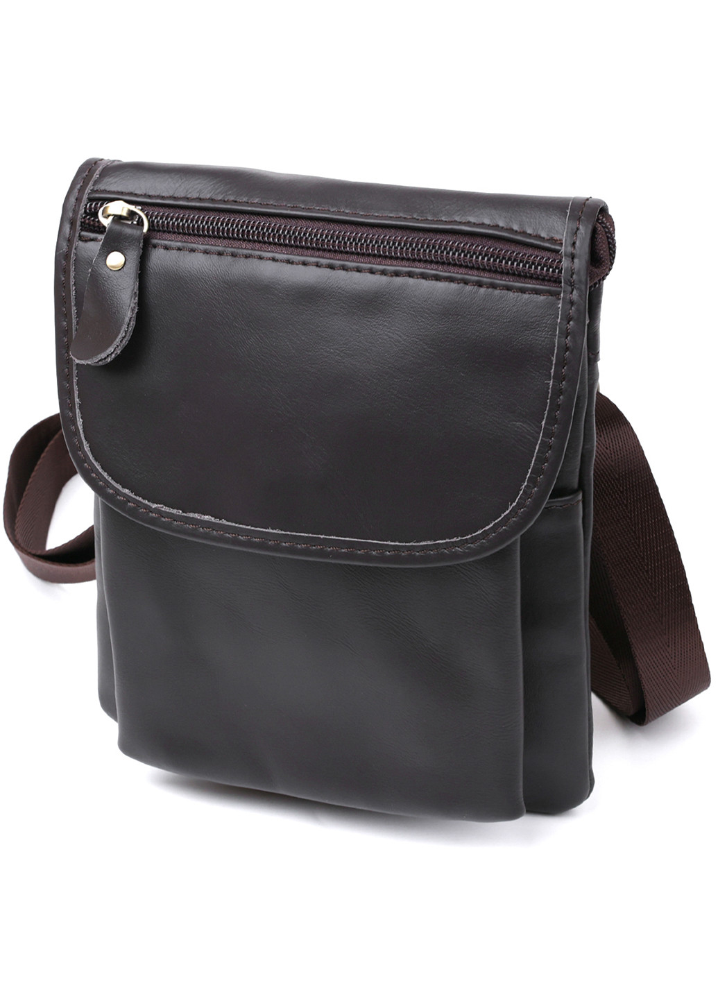 Мужская кожаная сумка через плечо 18х21х6 см Vintage (253491272)