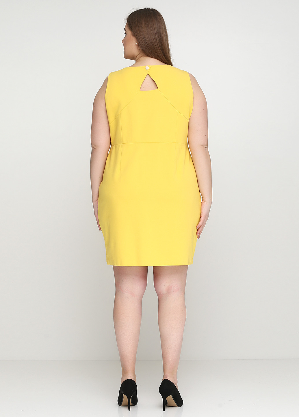 Желтое кэжуал платье футляр Talbots однотонное