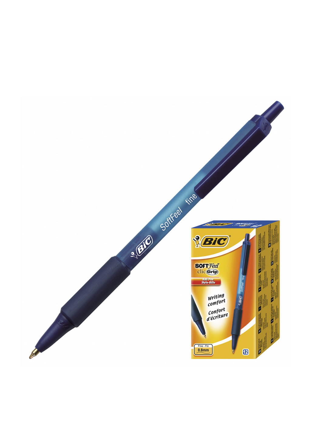 Набір кулькових ручок Soft Feel Clic Grip 1 мм, (12 шт.) Bic (249565408)