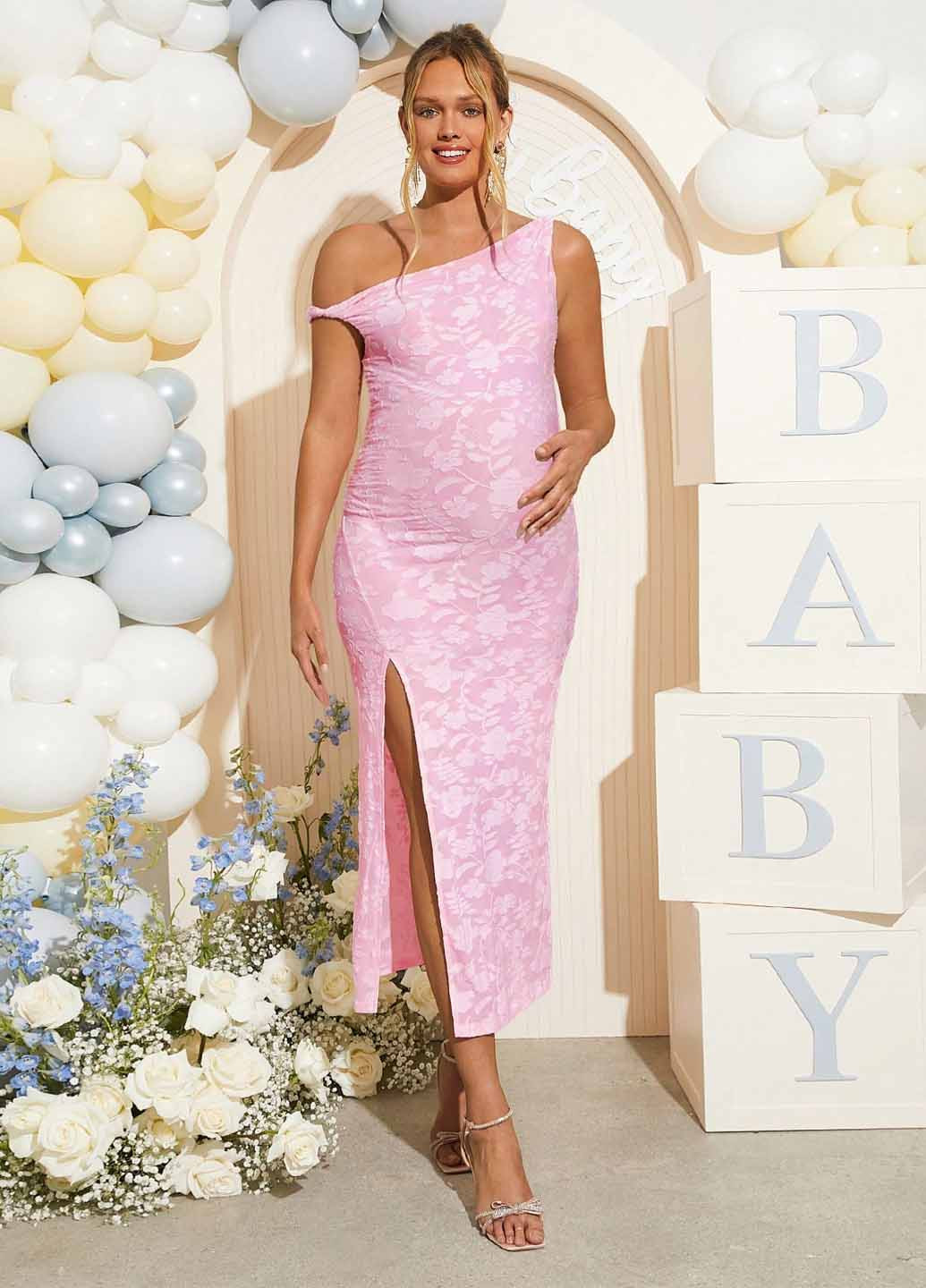 Рожева кежуал сукня для вагітних SHEIN з квітковим принтом