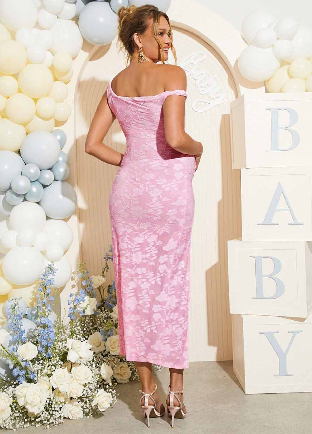 Рожева кежуал сукня для вагітних SHEIN з квітковим принтом