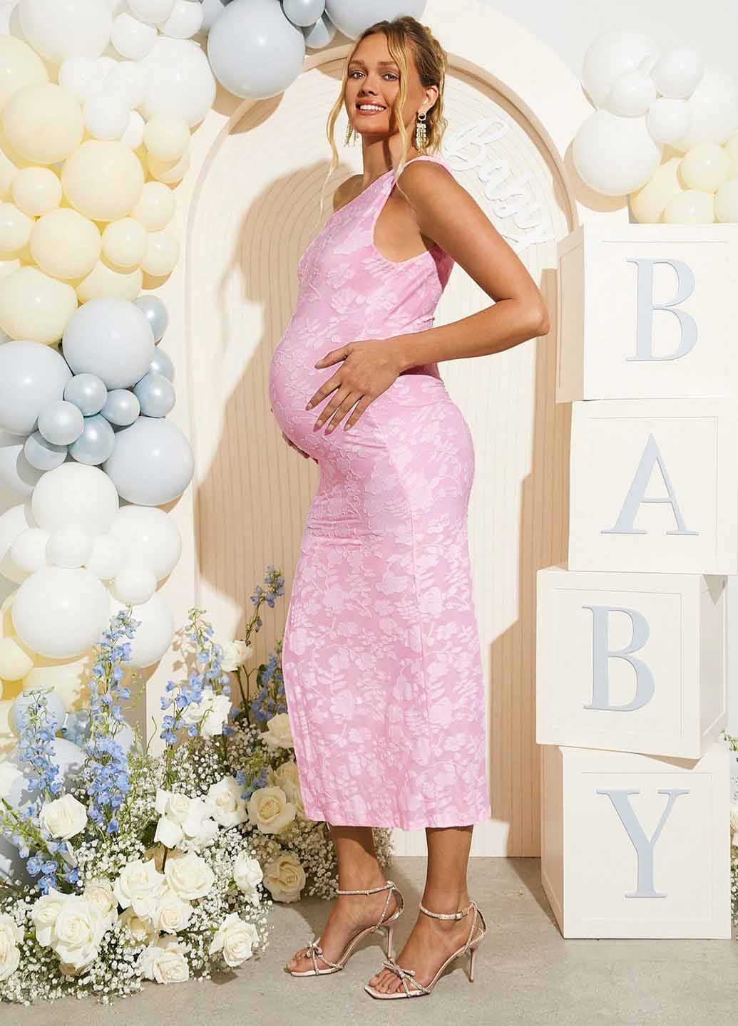 Рожева кежуал сукня для вагітних SHEIN з квітковим принтом