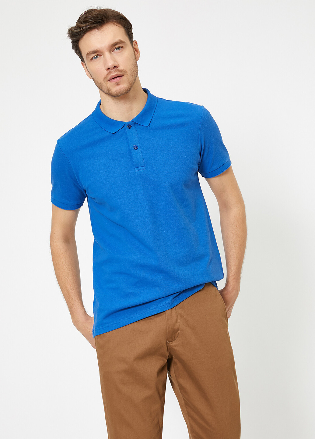 Темно-голубой футболка-поло для мужчин KOTON