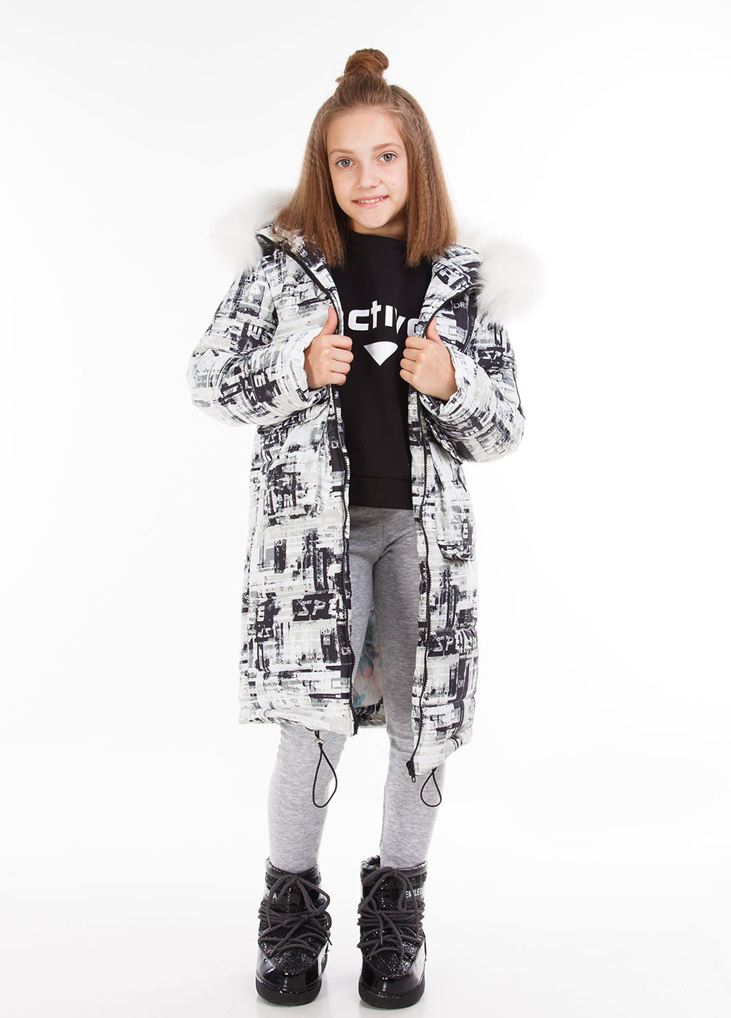 Світло-сіра зимня куртка Sofia Shelest