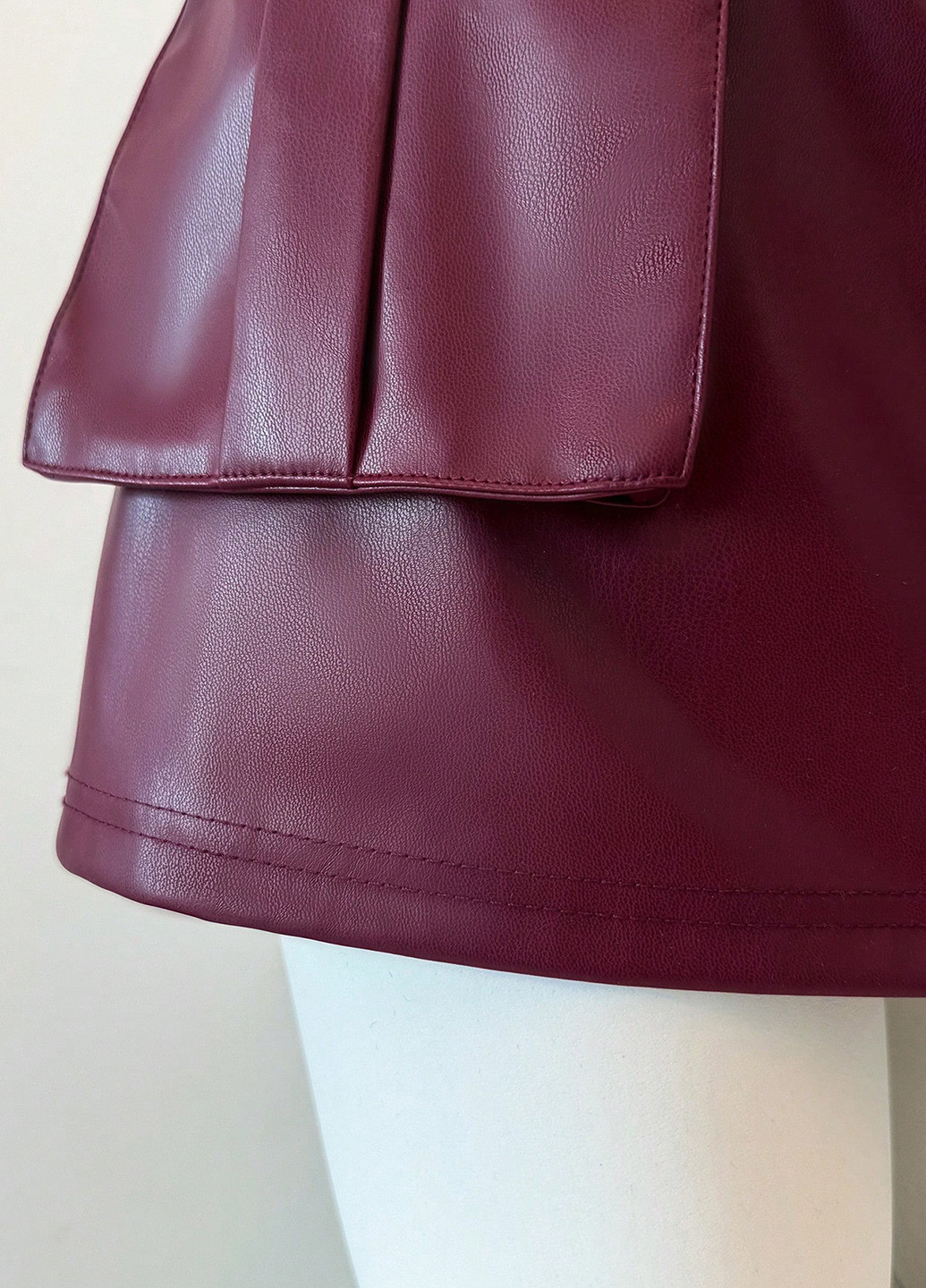 Бордовая кэжуал однотонная юбка SHEIN а-силуэта (трапеция), карго