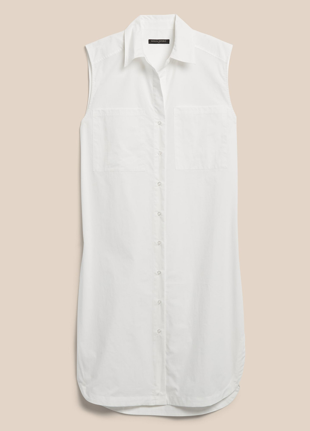 Белое кэжуал платье рубашка Banana Republic однотонное