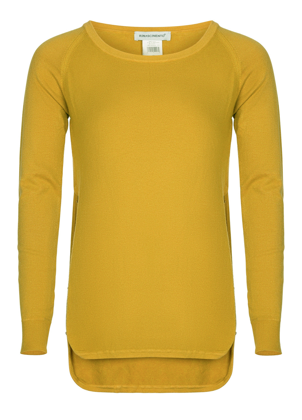 Гірчичний демісезонний жіночий светр із розпірками Rinascimento