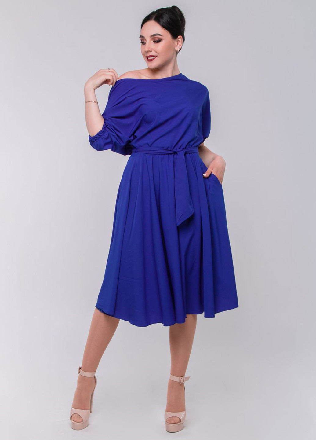 Темно-синя кежуал сукня so-78205-elb Alpama