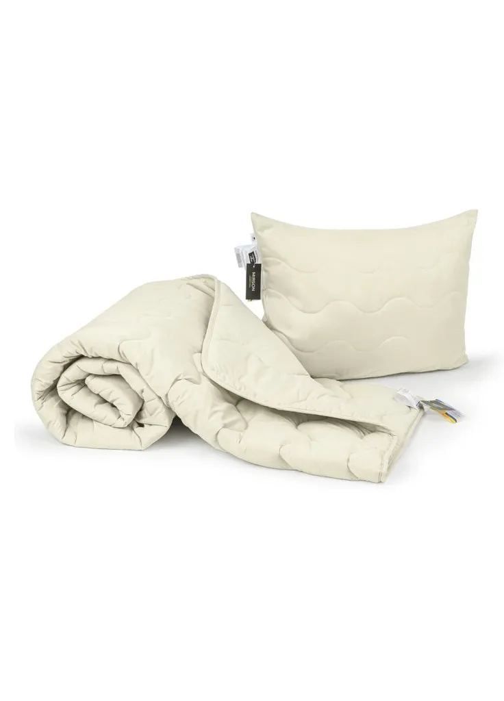 Ковдра Набір шовковий №1689 Eco Light Creamy Ковдра 172х205 + подушка (2200002657020) Mirson (254072248)