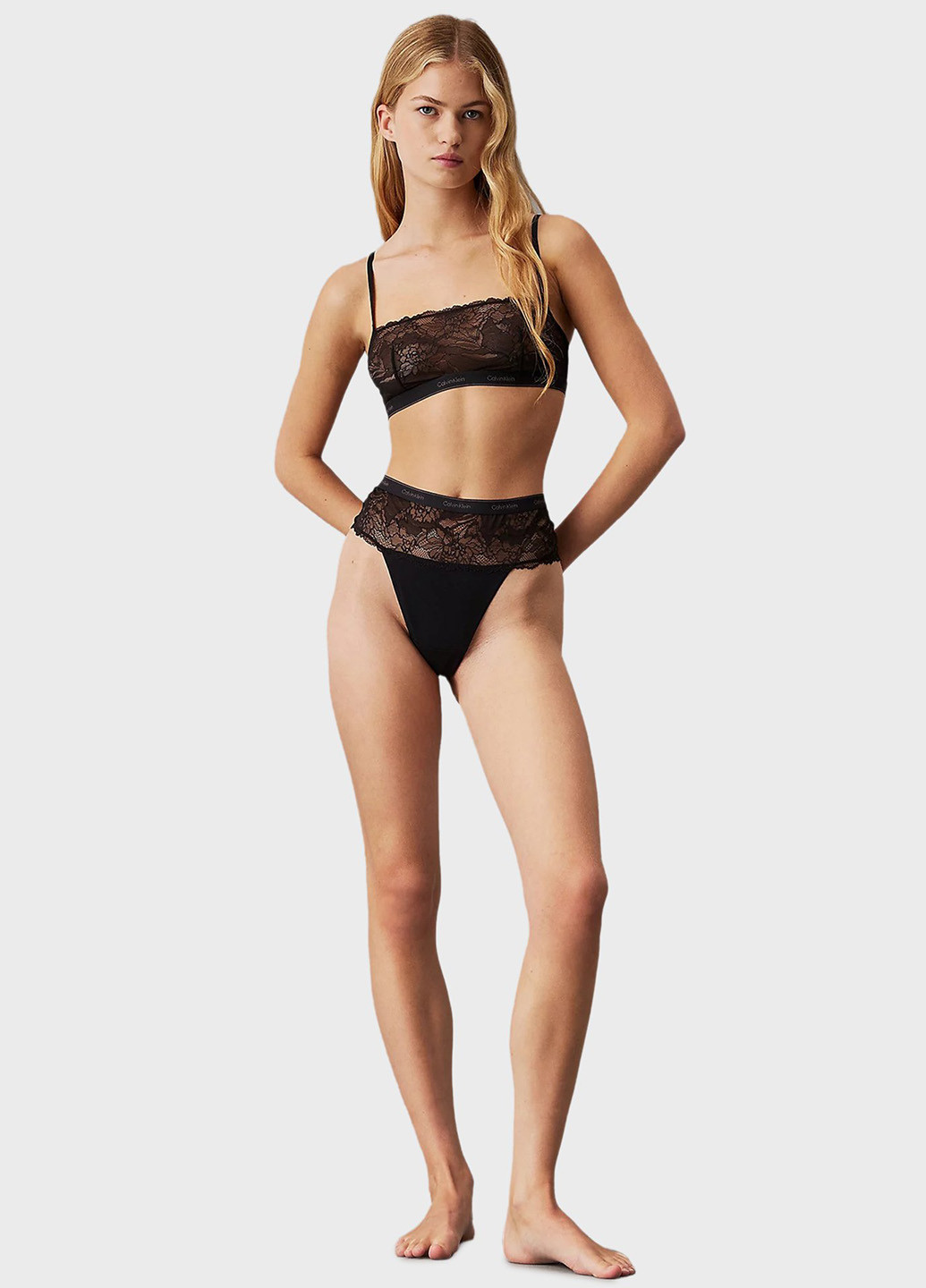 Чёрный бюстгальтер Calvin Klein без косточек полиамид