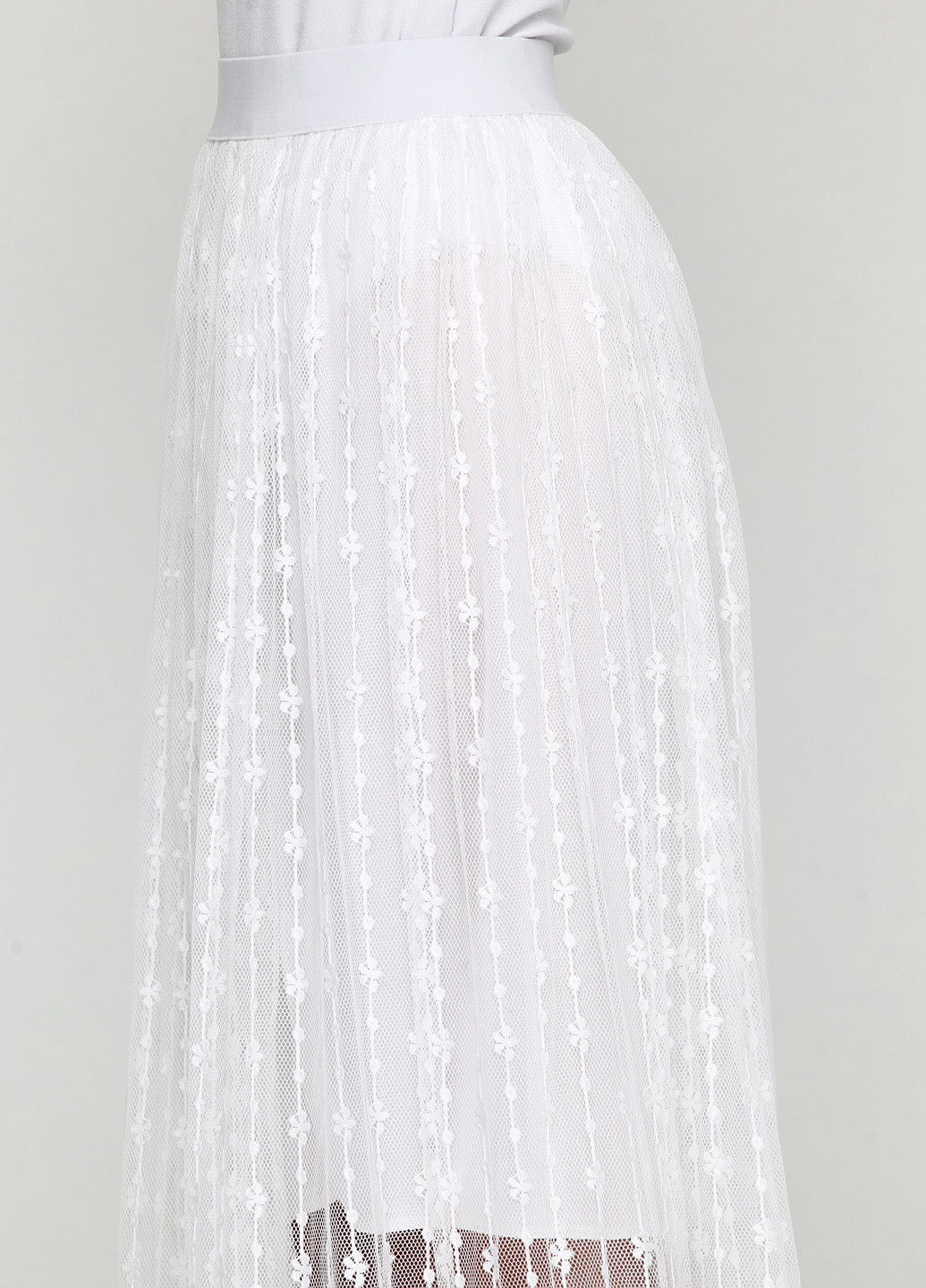 Белая кэжуал однотонная юбка Wings плиссе