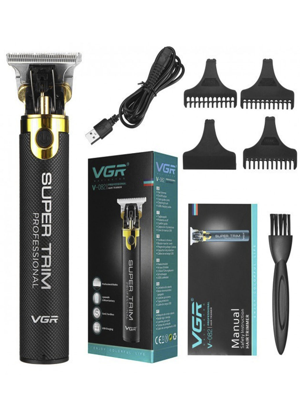 Професійна бездротова машинка для стрижки волосся V-082 тример для волосся бороди VGR (252404984)