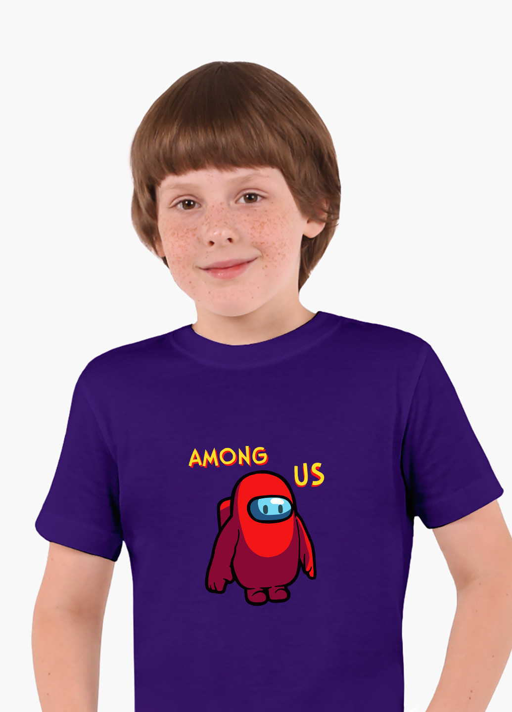 Фіолетова демісезонна футболка дитяча амонг ас червоний (among us red) (9224-2411) MobiPrint