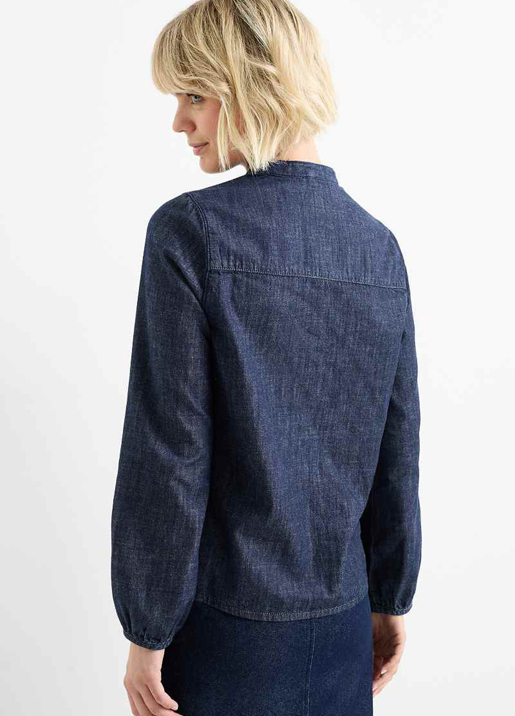 Темно-синяя джинсовая рубашка меланж C&A