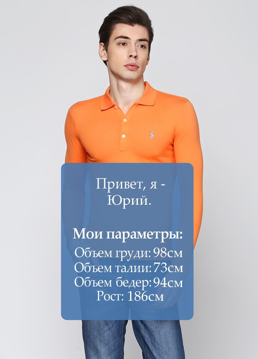 Оранжевая футболка-поло для мужчин Ralph Lauren