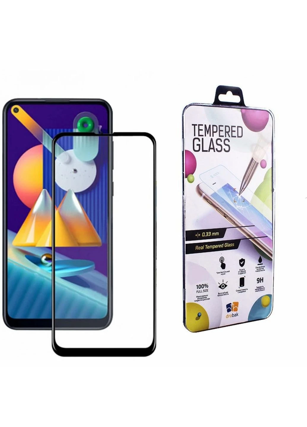 Скло захисне Samsung Galaxy M11 (Black) (121214) Drobak (249609129)