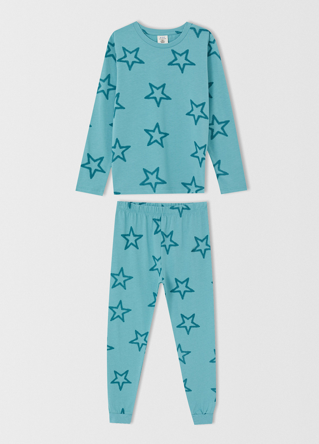 Бирюзовая всесезон пижама (лонгслив, брюки) лонгслив + брюки DeFacto