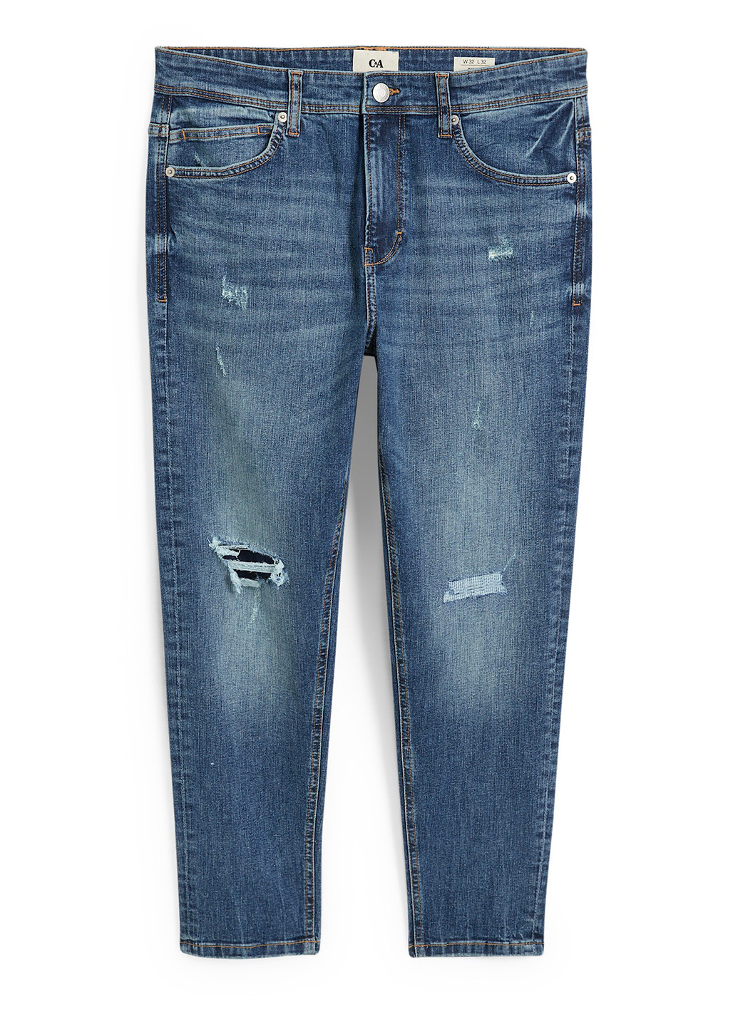 Синие демисезонные слим джинсы C&A