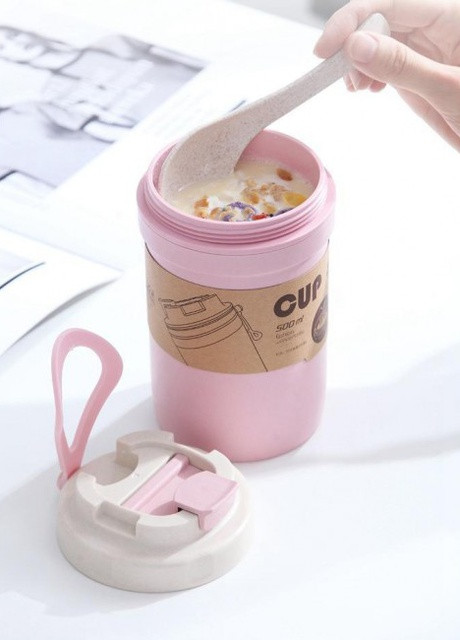 Еко ланч-бокс супниця / герметична термобулка 500 мл, рожева More (253840398)