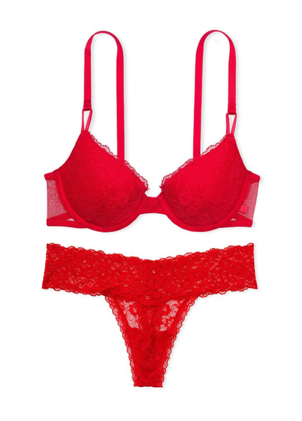Червоний демісезонний комплект (бюстгальтер, трусики) Victoria's Secret