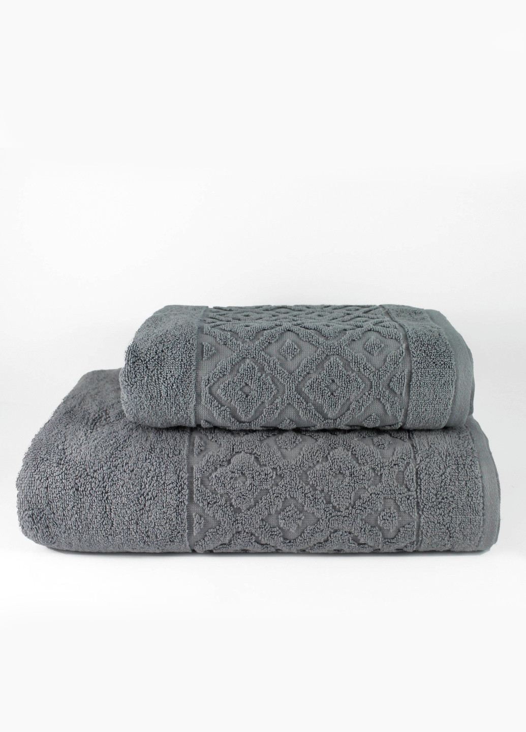 Полотенце махровое Oslo, MicroCotton, жаккардовое, с бордюром, серое, размер 70x140 см Bulgaria-Tex серый