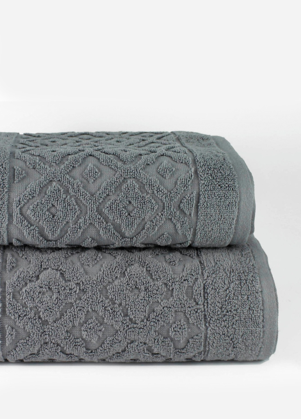 Полотенце махровое Oslo, MicroCotton, жаккардовое, с бордюром, серое, размер 70x140 см Bulgaria-Tex серый