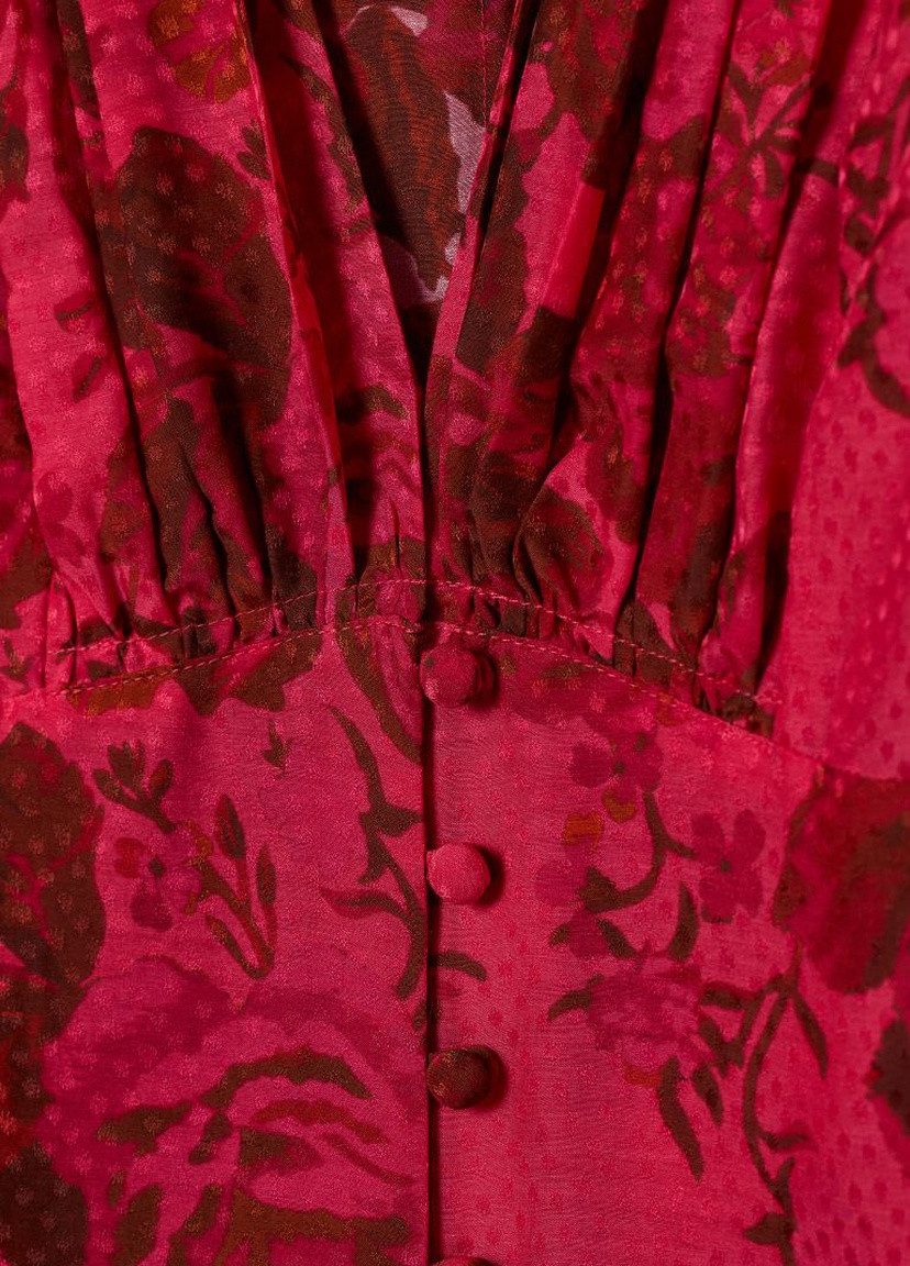 Фуксиновая летняя блуза шелк бленд H&M