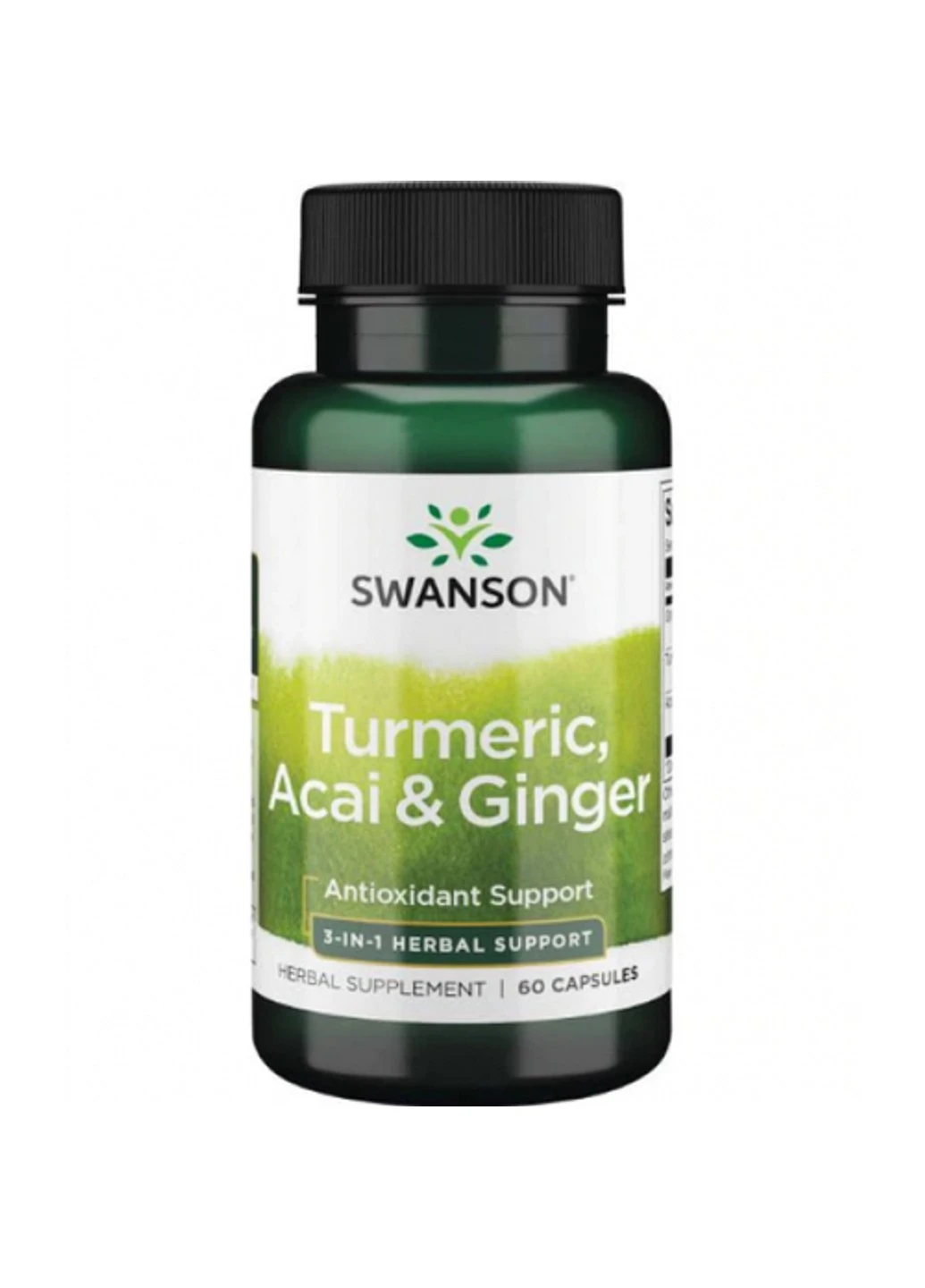 Куркума асаи и имбирь Turmeric Acai Ginger 3-IN-1 60 капсул Swanson (255409032)