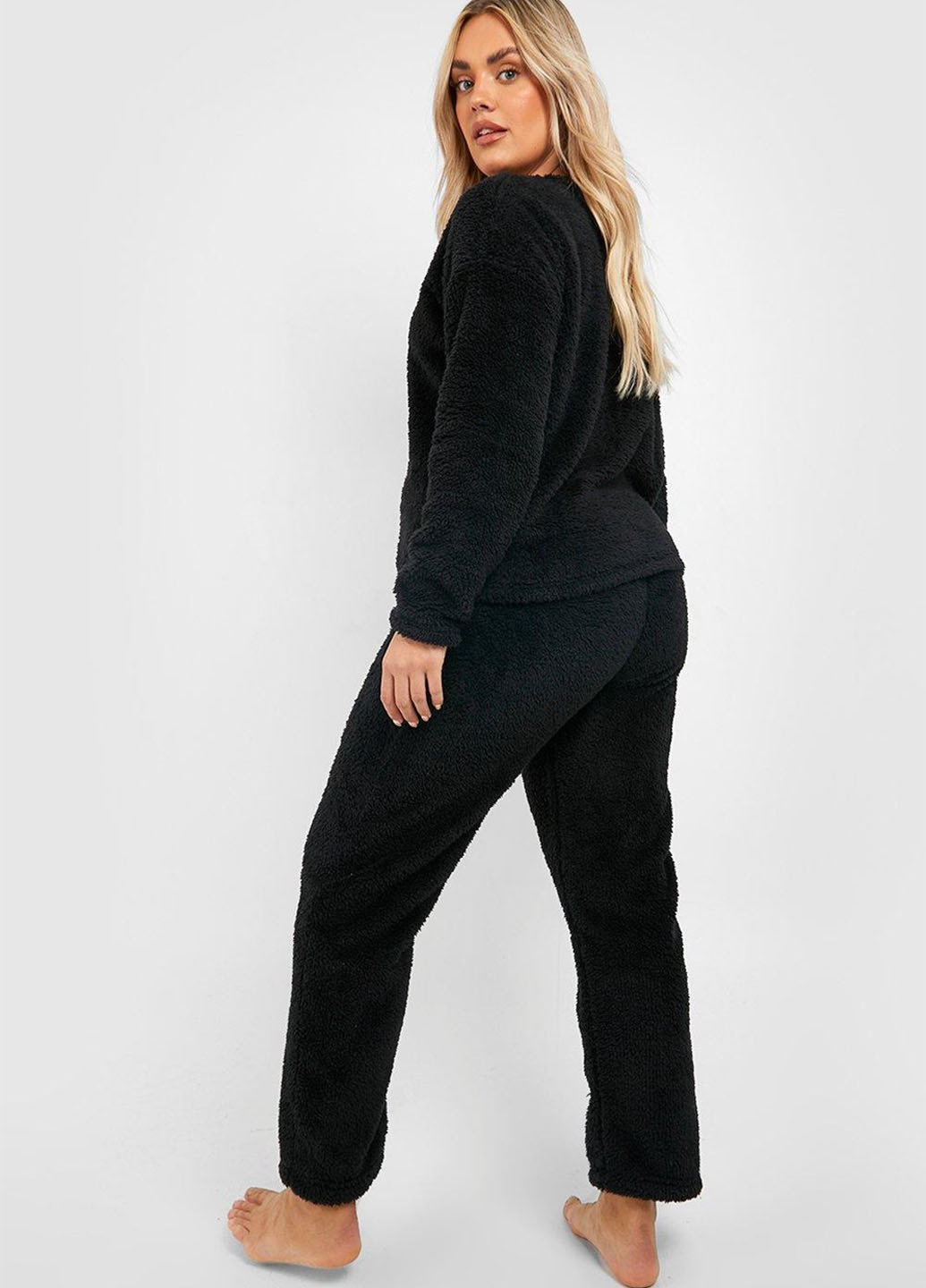 Черная всесезон пижама (свитшот, брюки) свитшот + брюки Boohoo