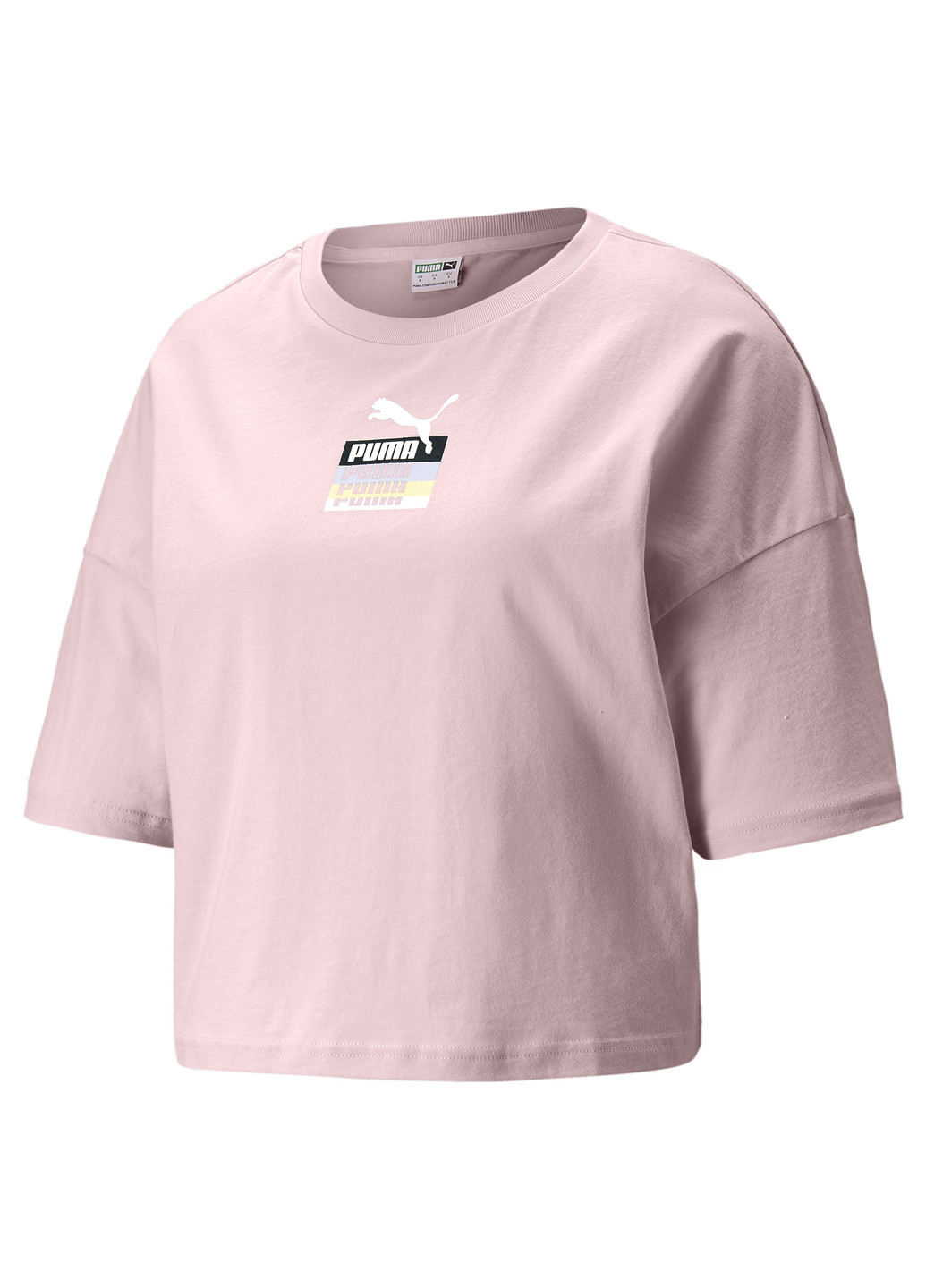 Розовая всесезон футболка brand love oversized women's tee Puma