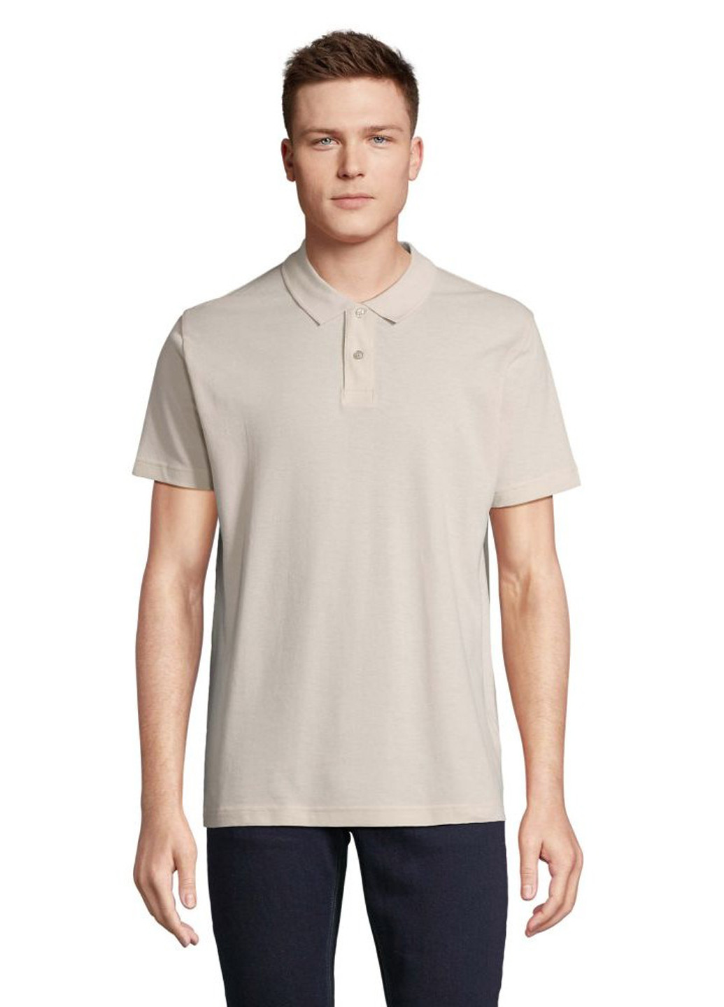 Бежевая футболка-поло для мужчин Sol's однотонная