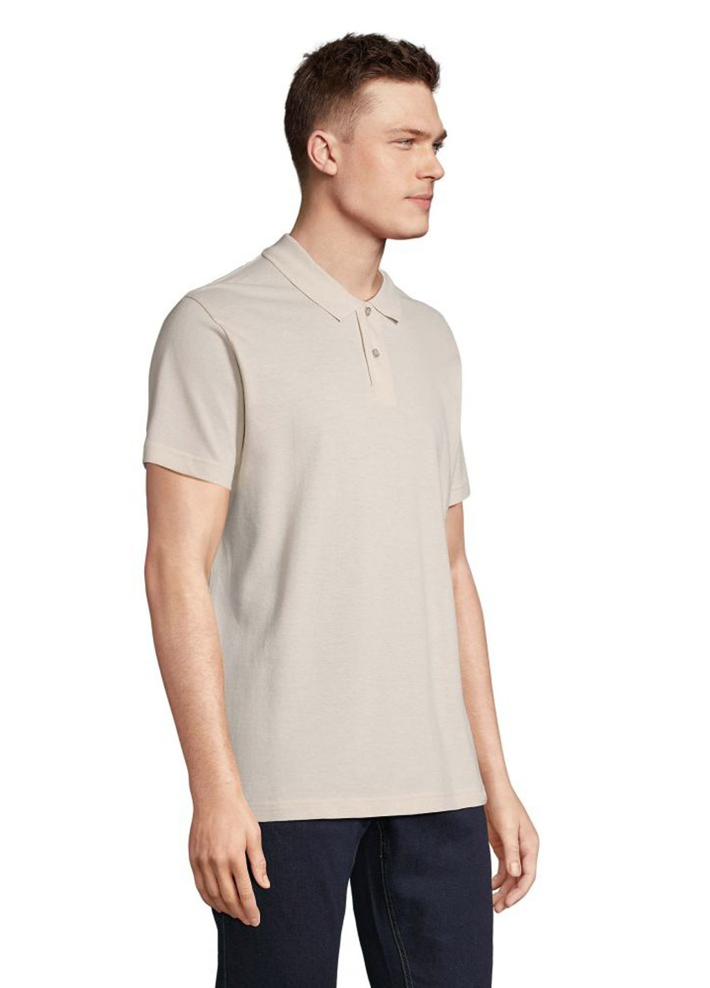 Бежевая футболка-поло для мужчин Sol's однотонная