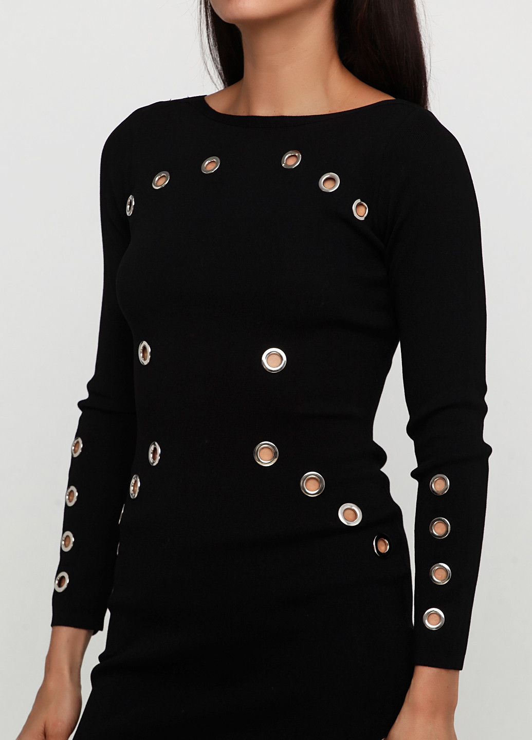 Черное кэжуал платье Allyson Collection однотонное