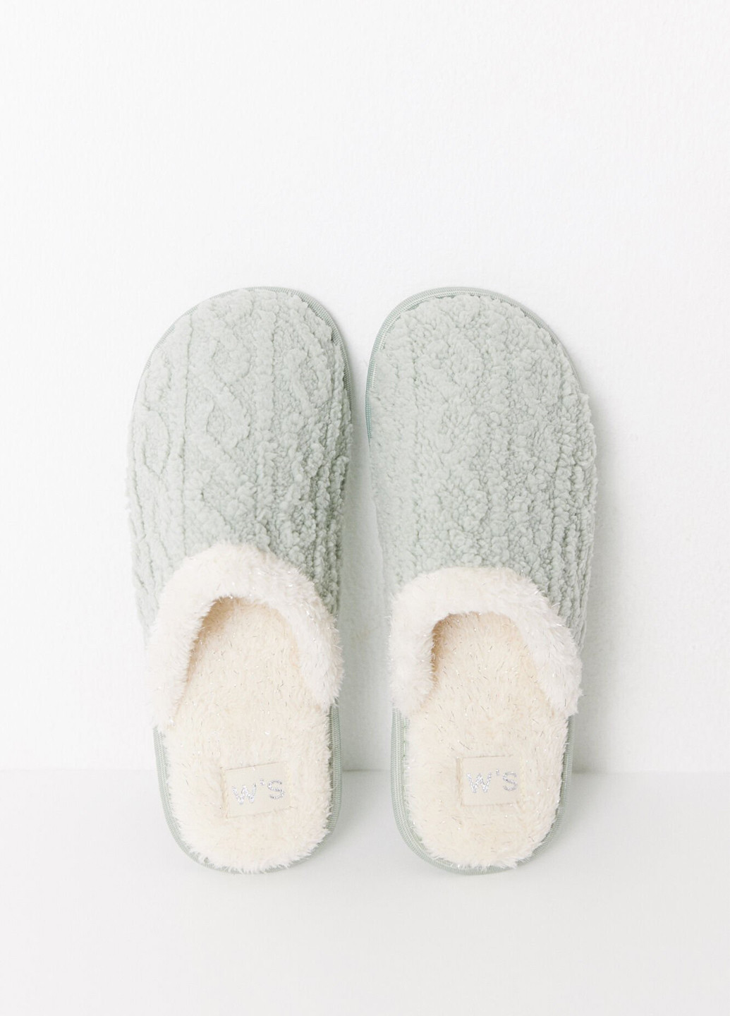 Оливковые тапочки Women'secret с мехом