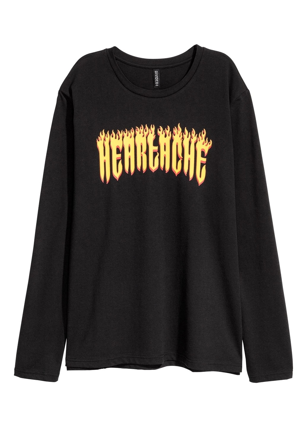 Лонгслів H&M напис чорний кежуали поліестер, трикотаж