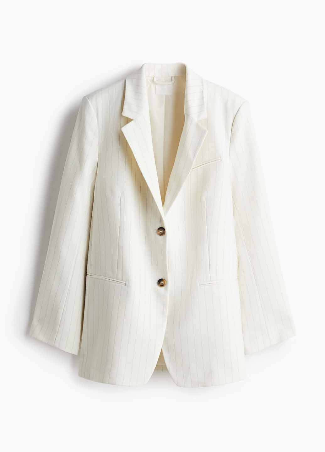 Кремовый женский жакет H&M полосатый - демисезонный