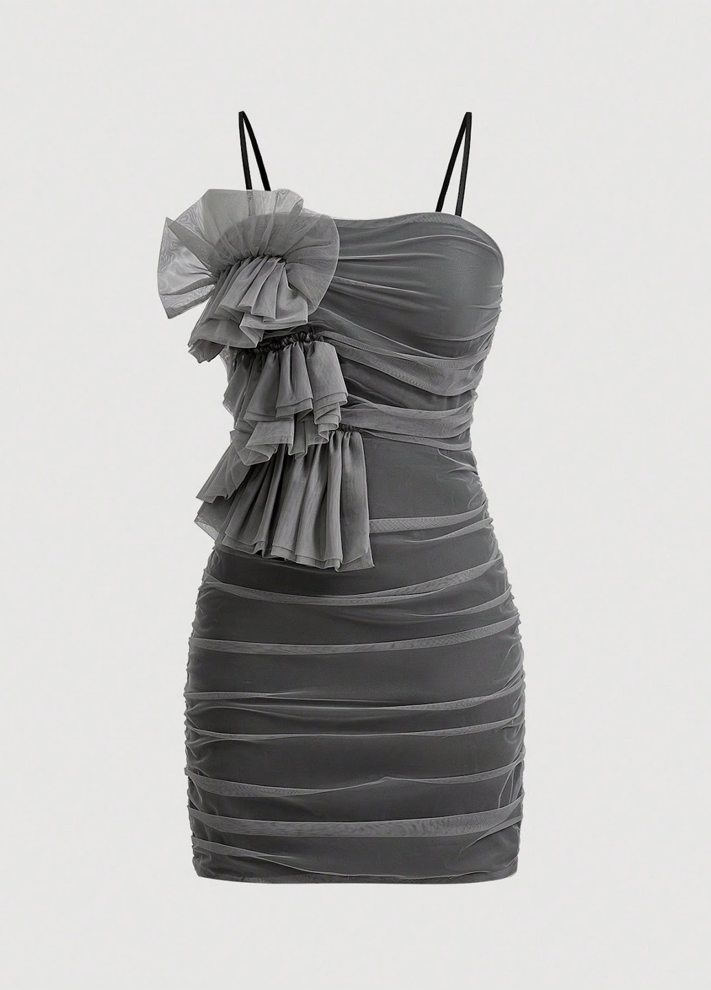 Сіра коктейльна сукня силуетна SHEIN однотонна