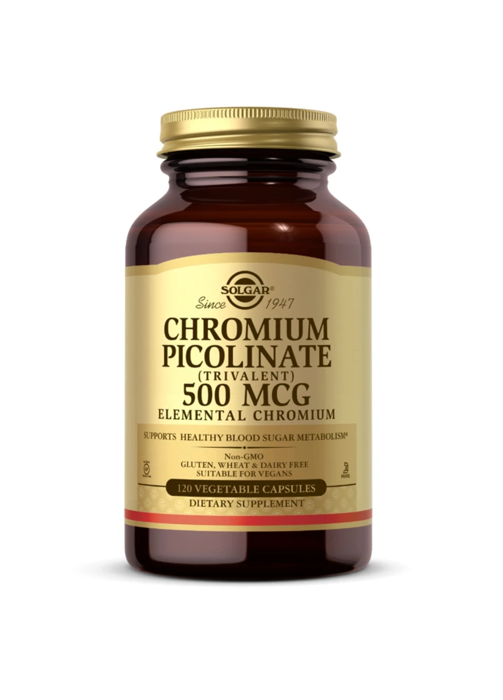 Хром піколінат Chromium Picolinate 500 mcg (120 капс) солгар Solgar (255409288)