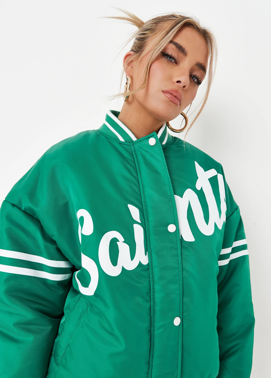 Бомбер Missguided бейсбольний на блискавці, на кнопках (276253946)