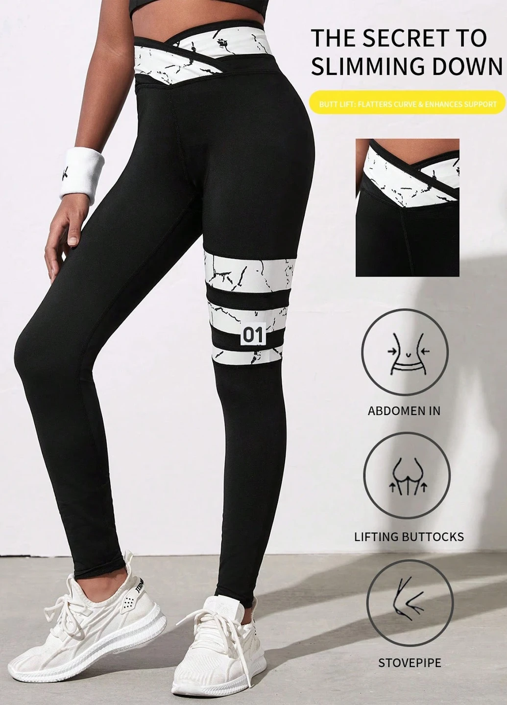 Черные демисезонные леггинсы SHEIN
