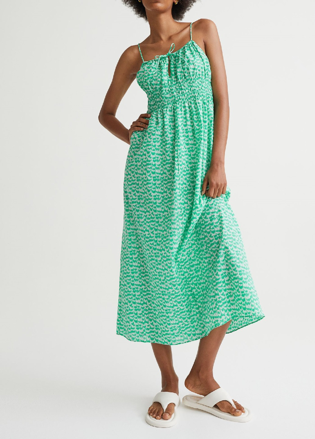 Світло-зелена кежуал сукня H&M з малюнком
