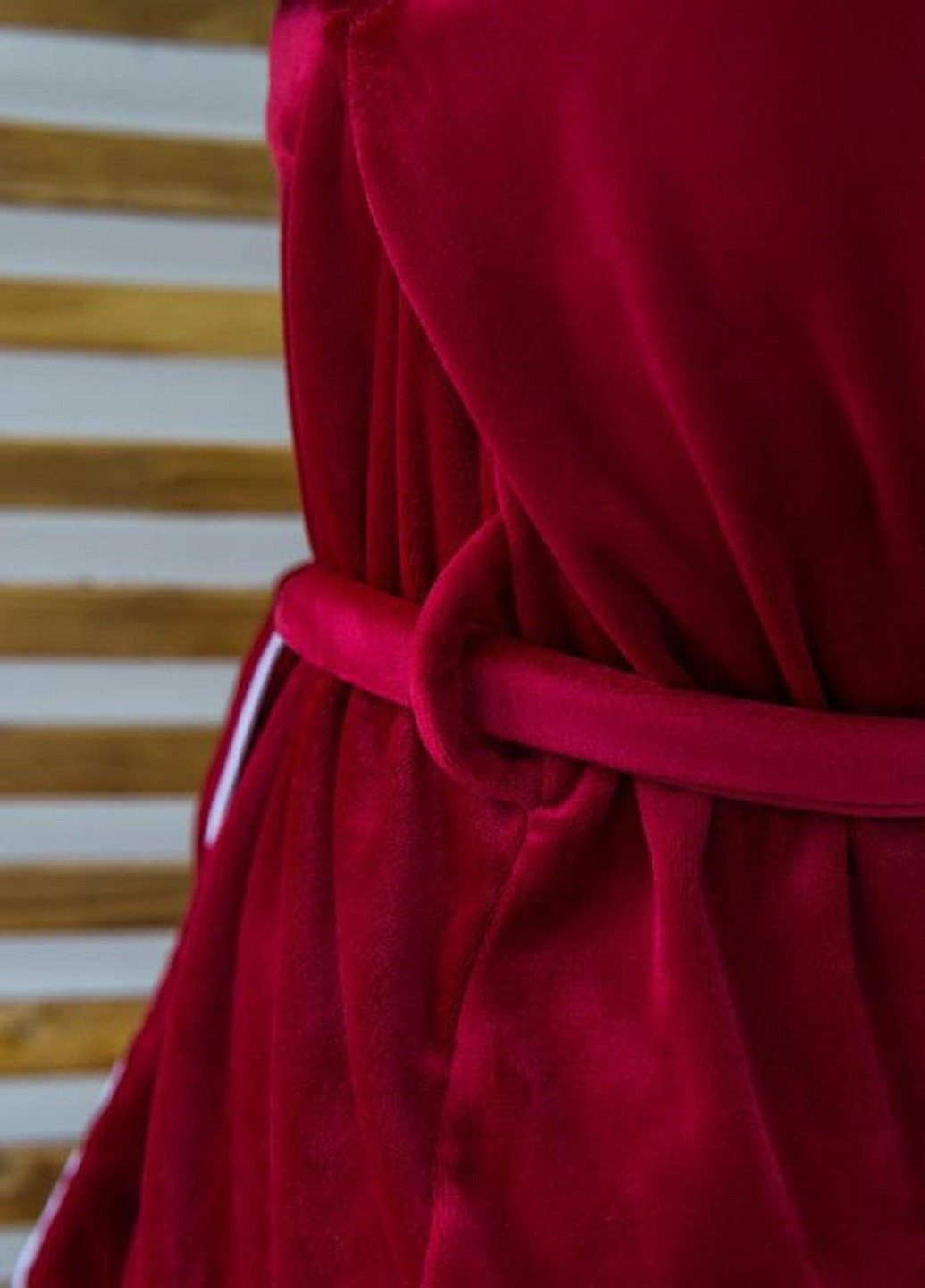 Темно-красная всесезон велюровая пижама - домашний костюм Fashion Club
