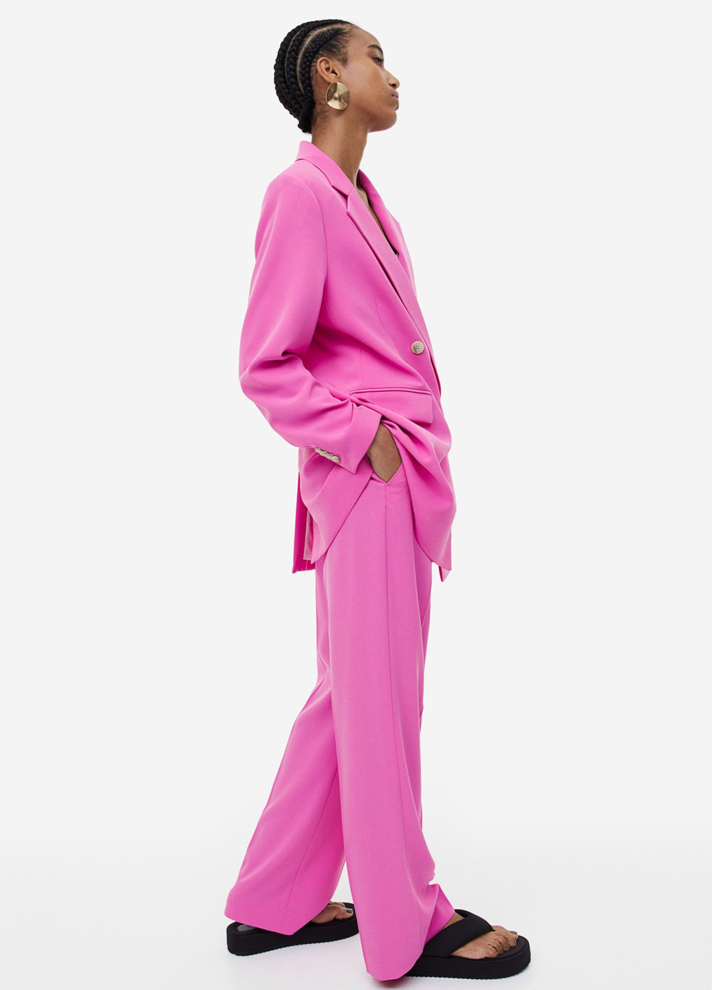 Розовый женский жакет H&M однотонный - демисезонный