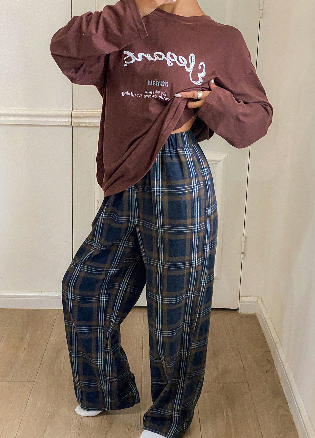 Комбінована всесезон піжама (лонгслів, штани) лонгслів + брюки SHEIN