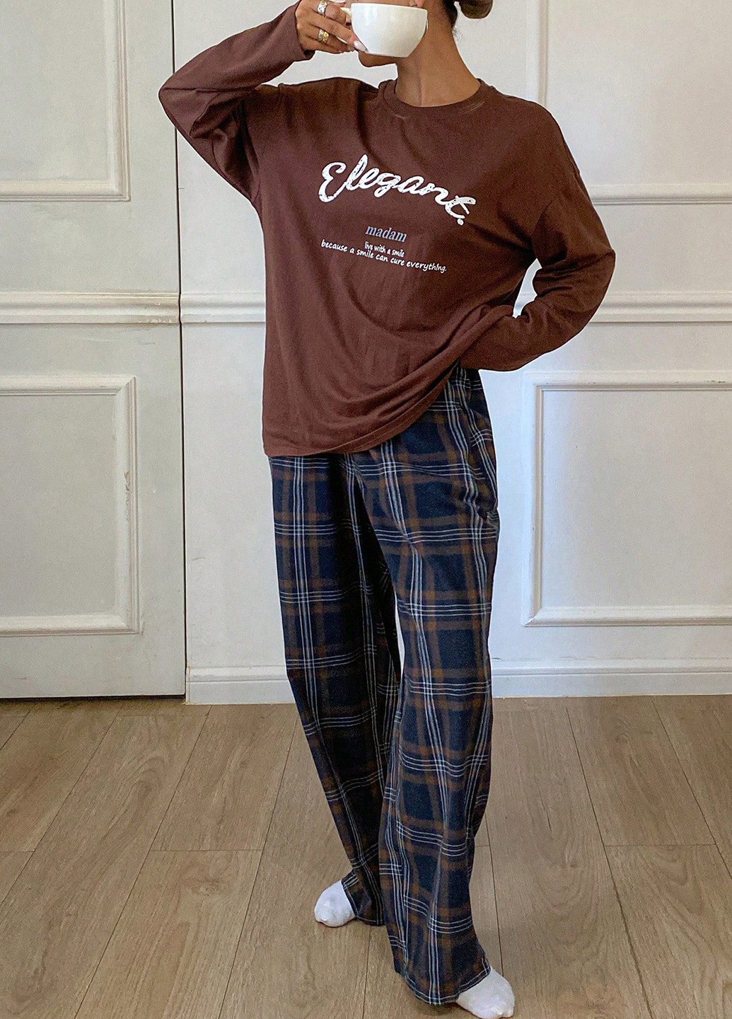 Комбінована всесезон піжама (лонгслів, штани) лонгслів + брюки SHEIN