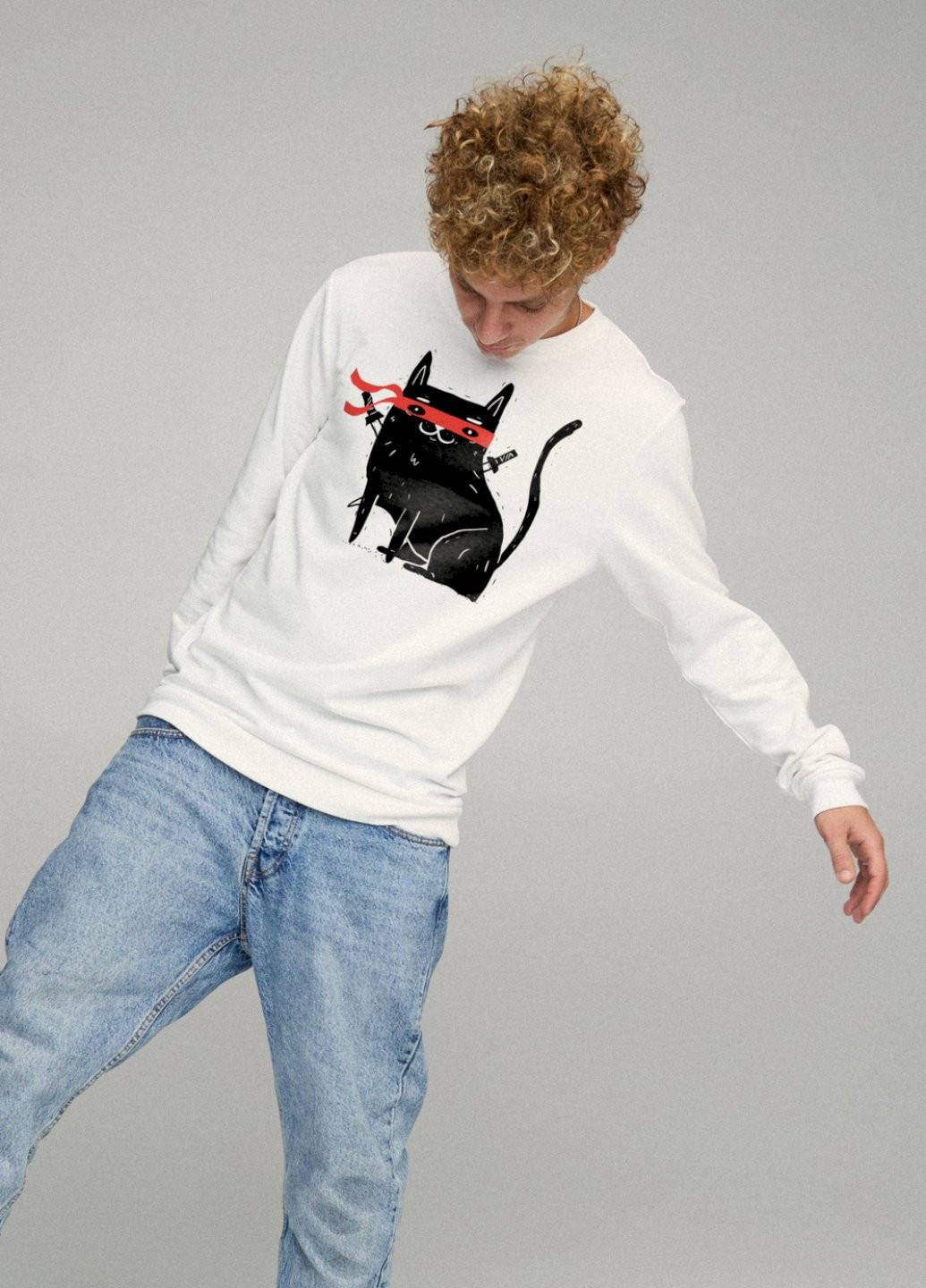 Білий свитшот мужской basic /no flis/ YAPPI малюнок (254557509)