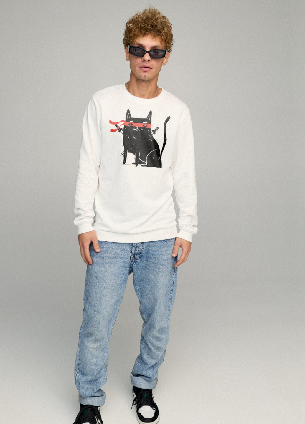 Білий свитшот мужской basic /no flis/ YAPPI малюнок (254557509)