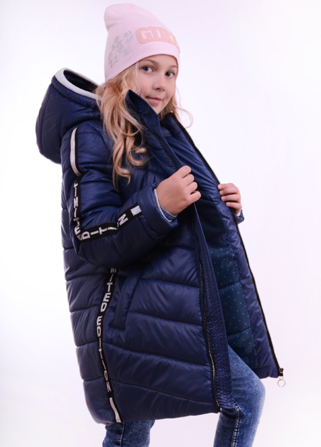 Темно-синяя зимняя зимняя k40 Luxik удлиненная куртка