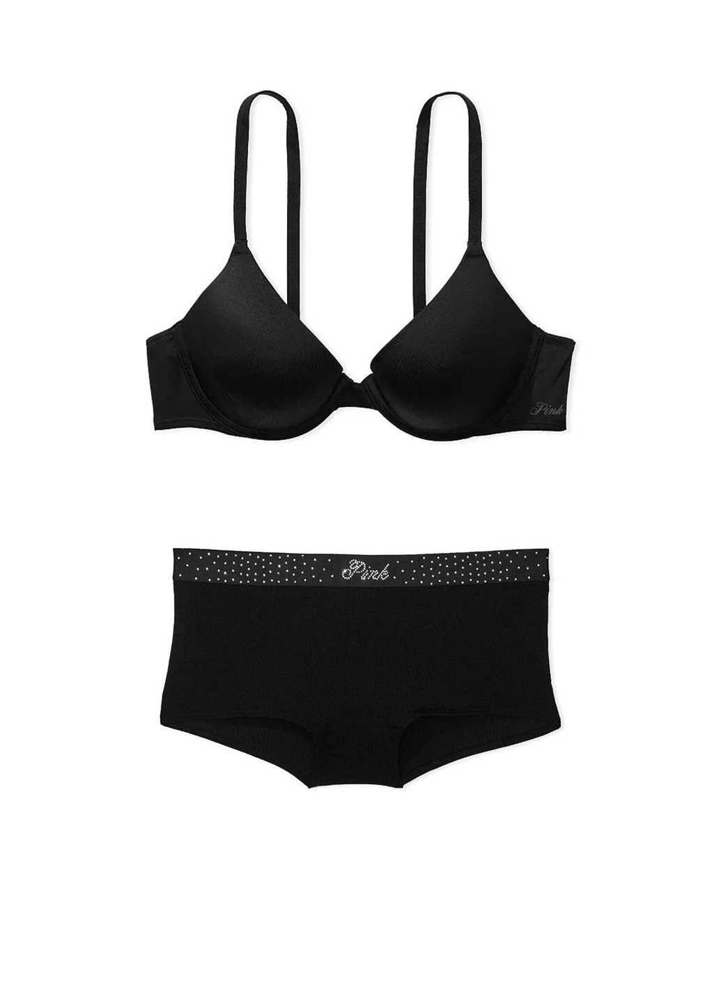 Чорний демісезонний комплект (бюстгальтер, трусики) Victoria's Secret